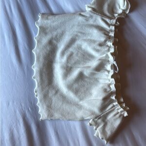 Privacy Please Cream Ruffled Top